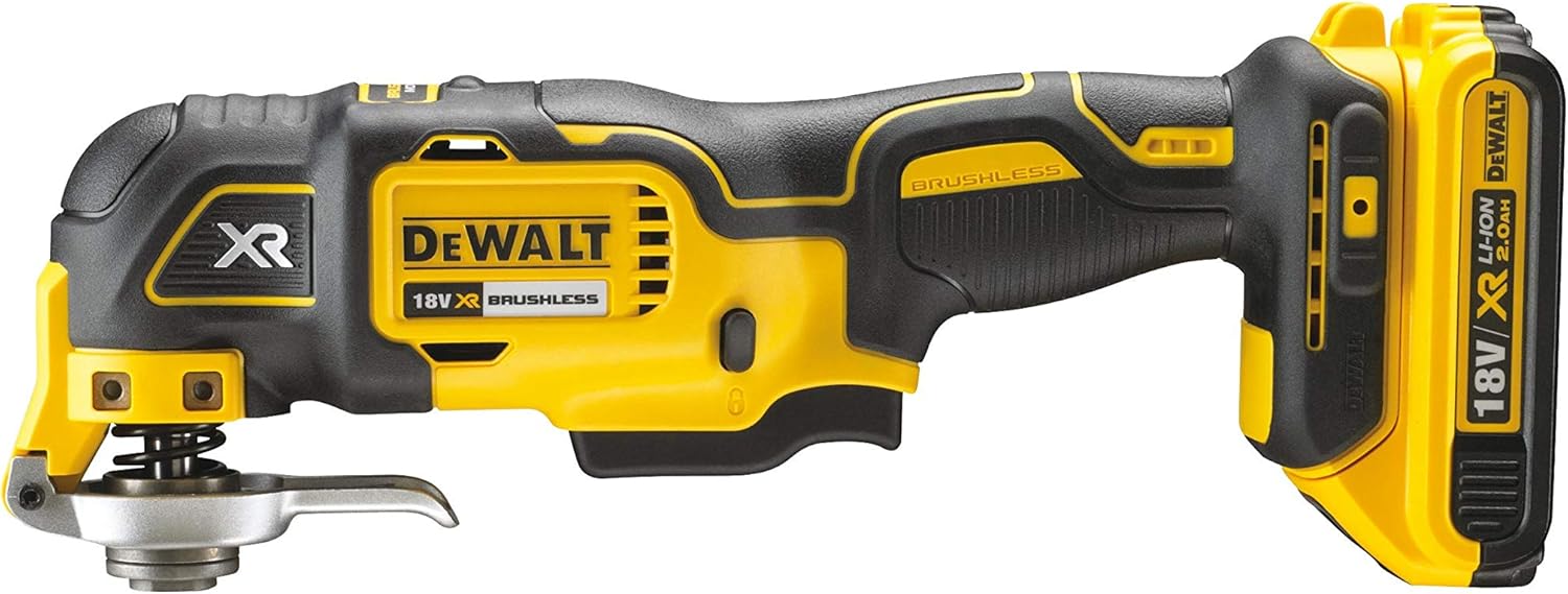 Multi-Cutter Brushless - XR 18V - DCS355D2-QW - Multi-Cutter sans Fil en Coffret avec 2 Batteries, Chargeur et 32 Accessoires - Outil Idéal pour Découpe et Ponçage - 20000 orb/min Argenté – Image 3