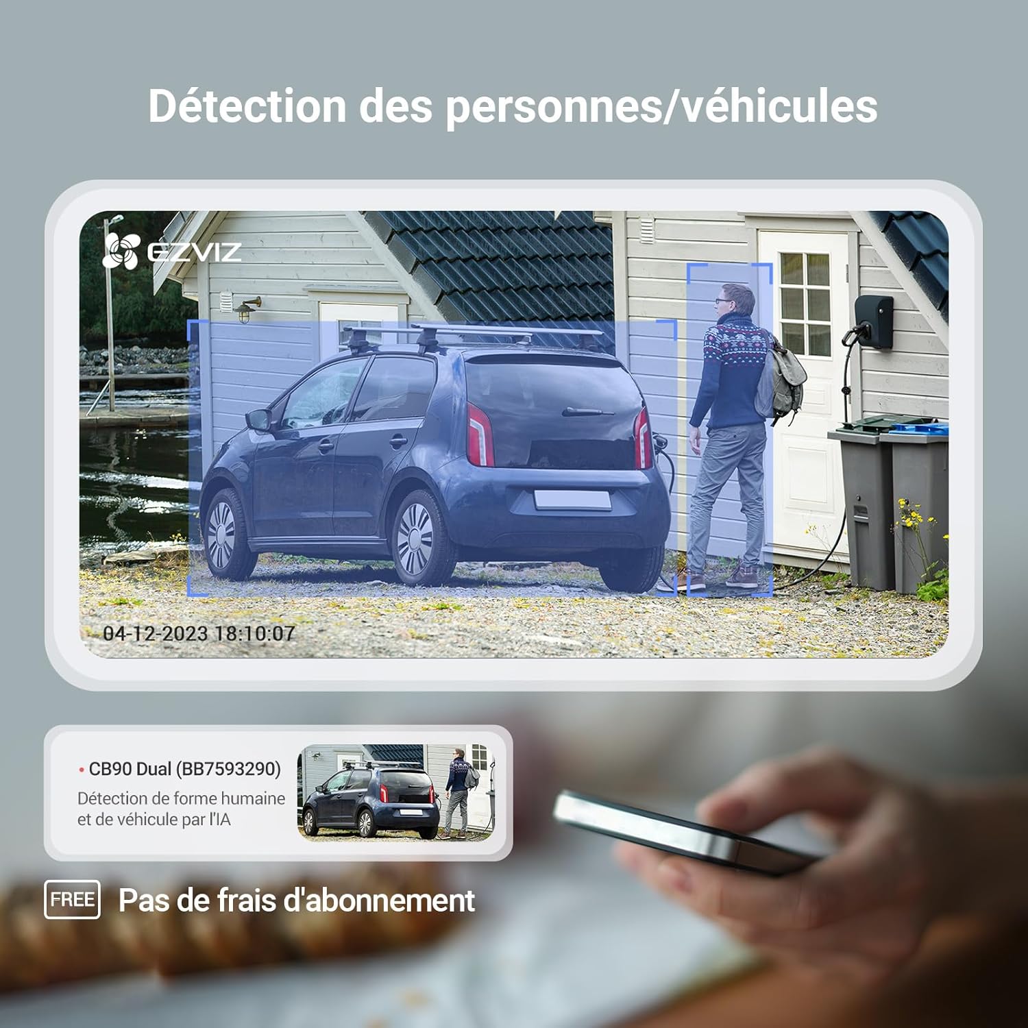 EZVIZ 8MP(4MP+4MP) Camera Surveillance WiFi Exterieure sans Fil à Double Objectif Motorisé, Camera Exterieur Solaire, Mode Always-on, Détection de Personne/Véhicule, CB90 Dual+8W Panneau Solaire – Image 9