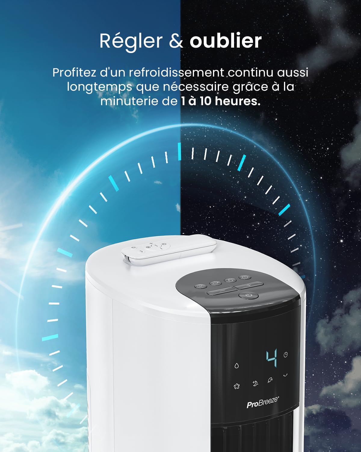 Pro Breeze OmniAir Rafraichisseur d'Air 7L 3en1, 7 Vitesses, 3 Modes, Oscillant, Minuterie 10h, Climatiseur Mobile Sans Évacuation, Silencieux, Sans Conduit, Ventilateur Refroidisseur d'Air – Image 7