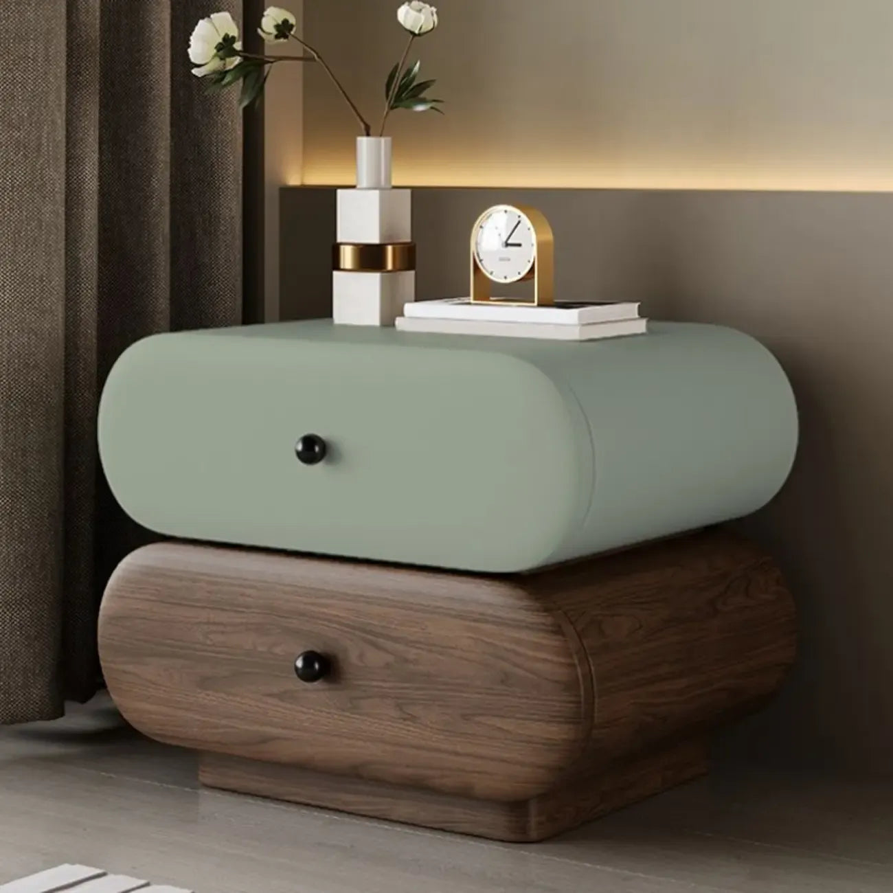Modern Two-Tone Bedside Table with Storage Drawers – Image 9