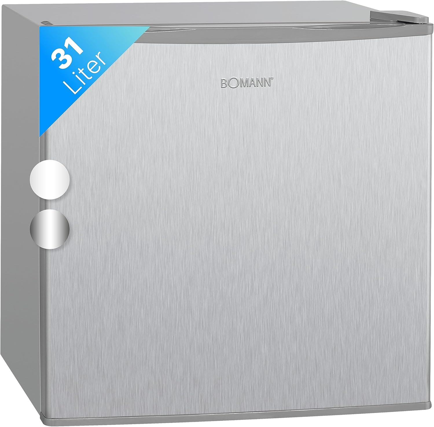 Bomann Congélateur Box 31L | Congélateur avec rangement à grille | fermeture de porte interchangeable et régulation de température en continu | Mini congélateur avec marquage 4 étoiles | GB 341.1 inox