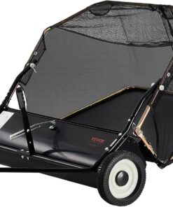 VEVOR Balayeuse à Gazon à tracter, 400 L, Grand Balai ramasseur de Feuilles et d'herbe Robuste, 106,6 cm, Conception de Corde de déversement, Hauteur de Balayage réglable pour ramasser débris, Herbe
