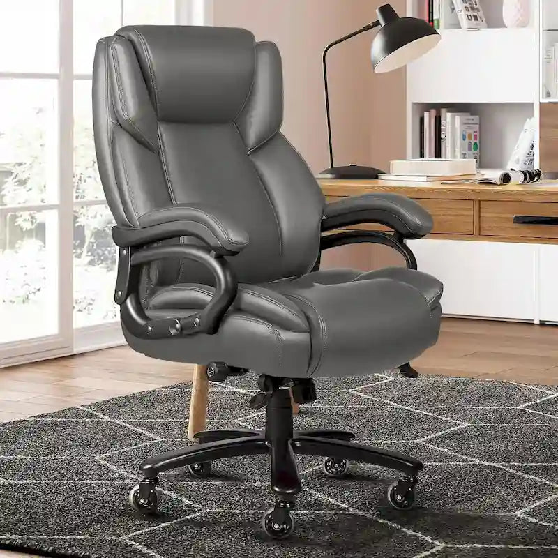 Bossin Big and Tall Executive Office Chair,500LBS Adjustable Lumbar Support Ergonomic Chair with High Back PU Leather Computer – Image 16