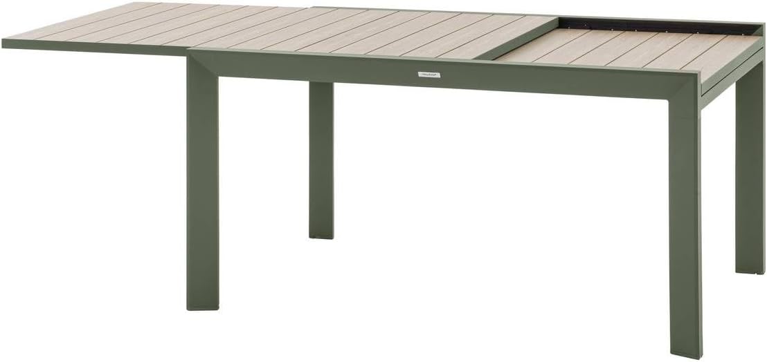 Hespéride - Table de Jardin Extensible Evasion Beige - 10 Places - Aluminium Antirouille Aluminium Effet Bois - Rallonge Coulissante – Image 4
