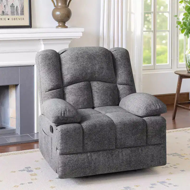 MAYEERTY Limestone Oversized Rocking Recliner Chair For Adults Living Room – Image 3