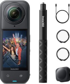 X5 Pack protège-objectifs - caméra 360 8K étanche, Basse lumière de Pointe, Perche à Selfie Invisible, objectifs Robustes et remplaçables, 3h d'autonomie, Audio Net, stabilisation