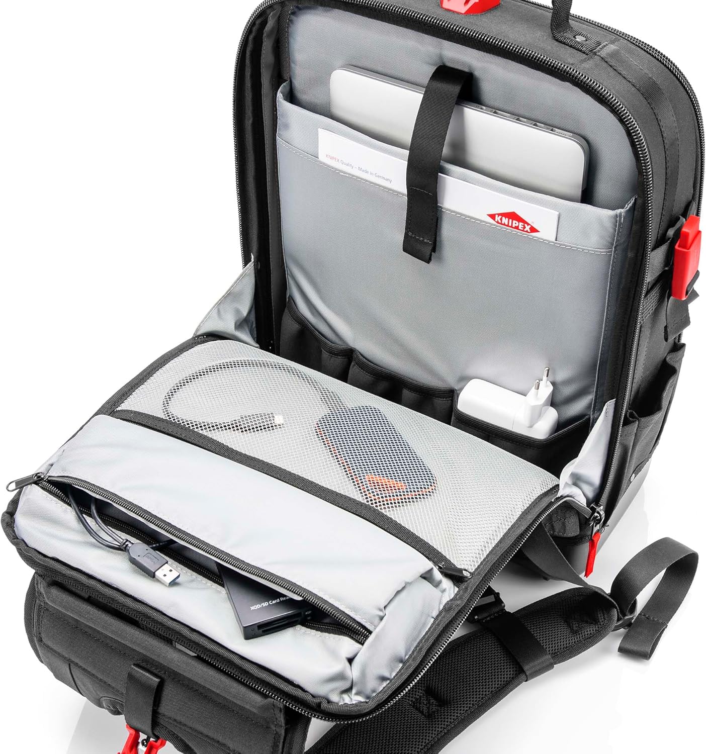 Knipex Modular X18 sac à dos à outils, vide, 58 compartiments d'insertion, 18 l, pochette pour ordinateur portable, 530 x 340 x 210 mm, 00 21 50 LE – Image 3