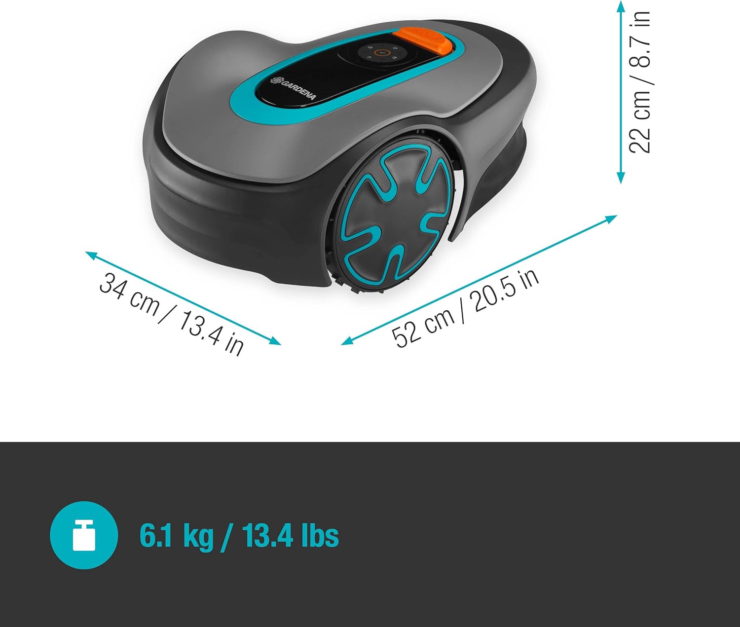 Gardena Tondeuse Robot SILENO minimo 500 m²: Tondeuse à Gazon Intelligente avec Une connectivité optimale programmable avec l'appli Gardena Bluetooth®, Version FR/NL (15202-26) – Image 8