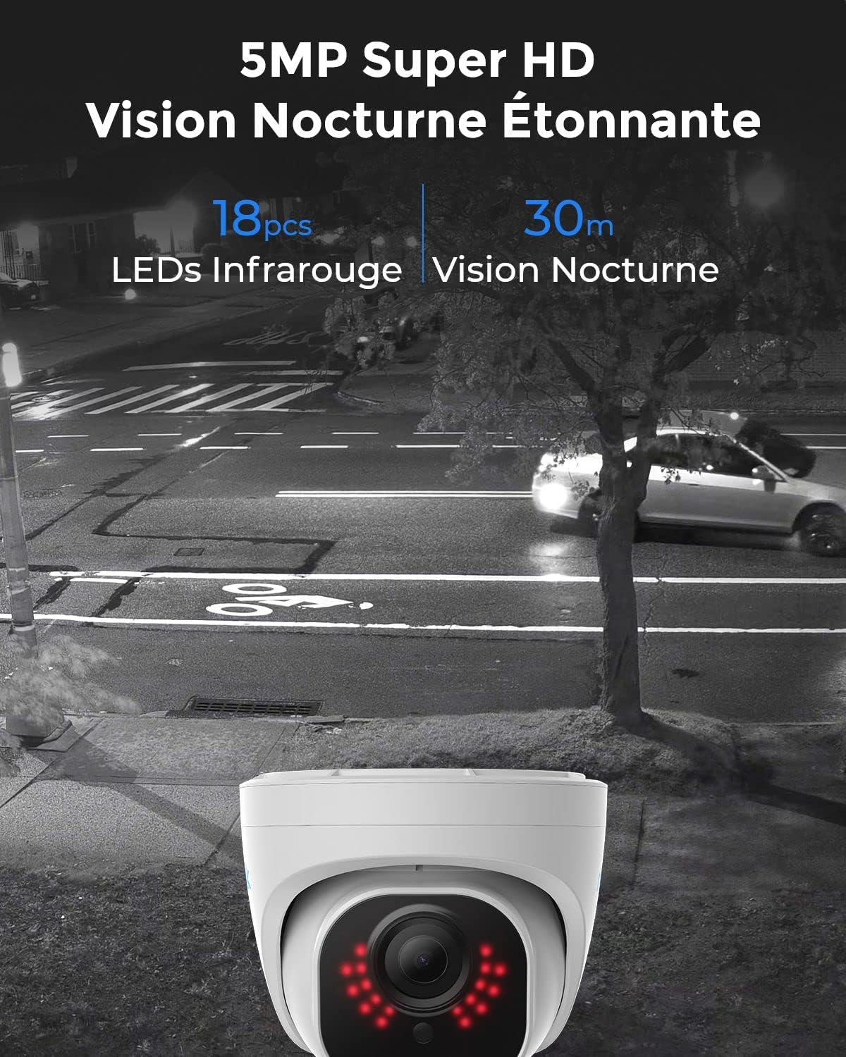 Reolink 5MP Caméra de Surveillance Extérieure, Kit Vidéo Surveillance avec 8CH 2To NVR et Caméra IP PoE Filaire 4X 5MP, Détection Personne/Véhicule, Vision Nocturne 30m avec Audio, RLK8-520D4-5MP – Image 2
