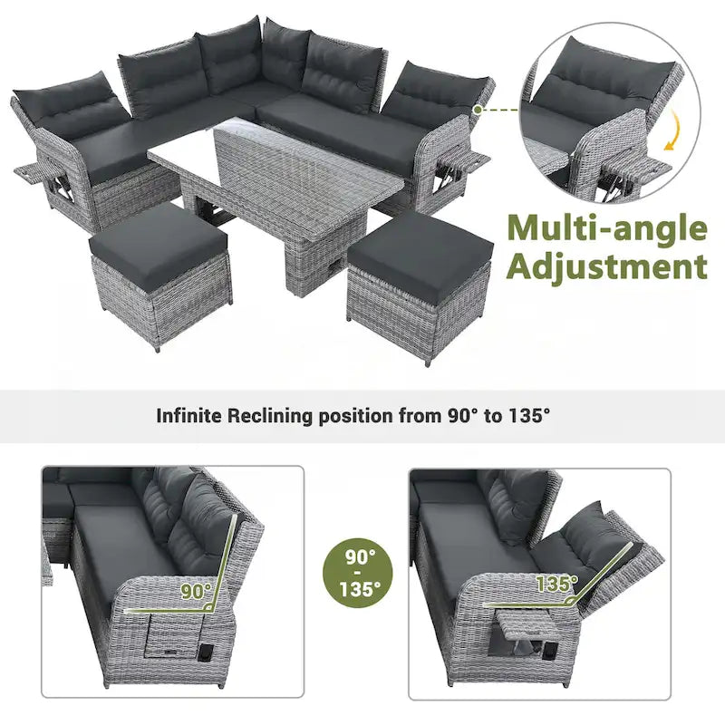Outdoor Furniture Set Patio Rattan Furniture Set – Image 21