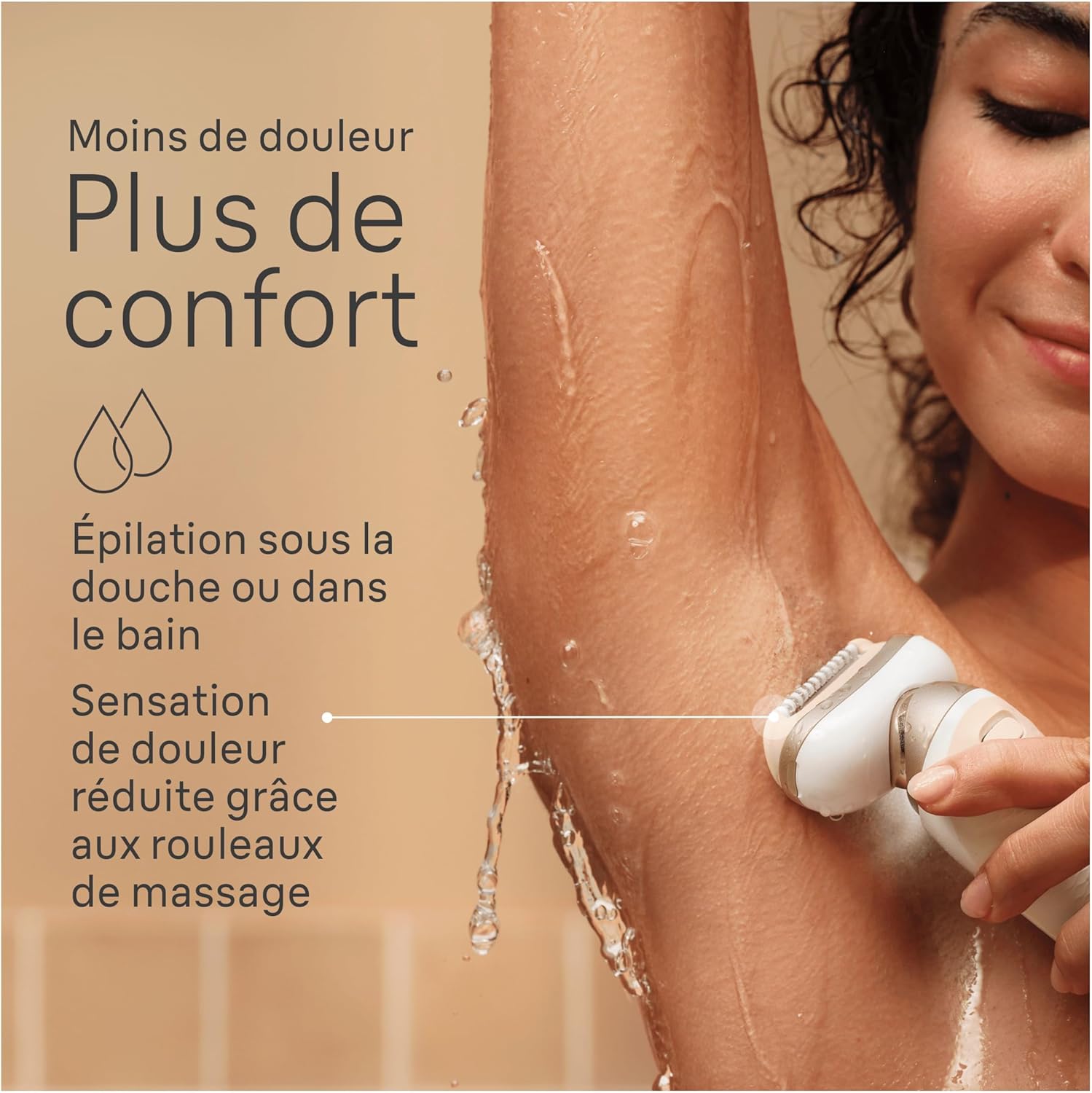 Braun Epilateur Electrique Pour Femmes Silk-épil 9 9-041 3D, Tête Flexible 360°, Etanche, Sans Fil, Kit D’Epilation Avec Tête De Rasoir, Sabot Tondeuse, Rouleaux Massage, Pour Tondre Et Raser – Image 5