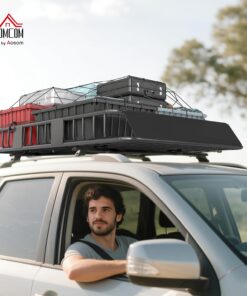 Alternative view of HOMCOM Porte-Bagage pour Voiture Galerie de Toit pour Voiture en métal réglable en Longueur de 109 à 162L cm Charge Max 100kg