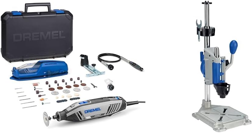 Dremel 4250 Outil Rotatif Multifonction 175W avec 3 Adaptations 35 Accessoires Vitesse Variable & 220 Sans fil Support Perceuse à Colonne Workstation pour Outil Rotatif Multifonction