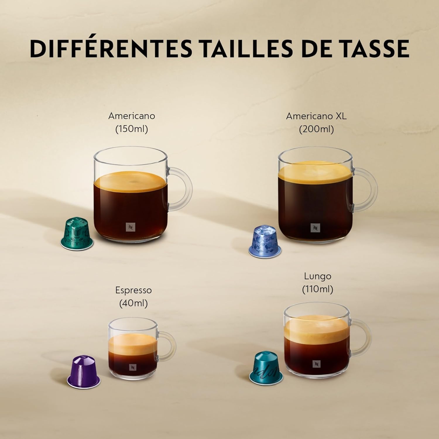 De'Longhi Nespresso CitiZ Platinum EN220.T, Machine à Café à Capsules, Machine à Café Monodose, 4 Tailles de Tasse, 19 Bars de Pression, 1260W, Titane – Image 4
