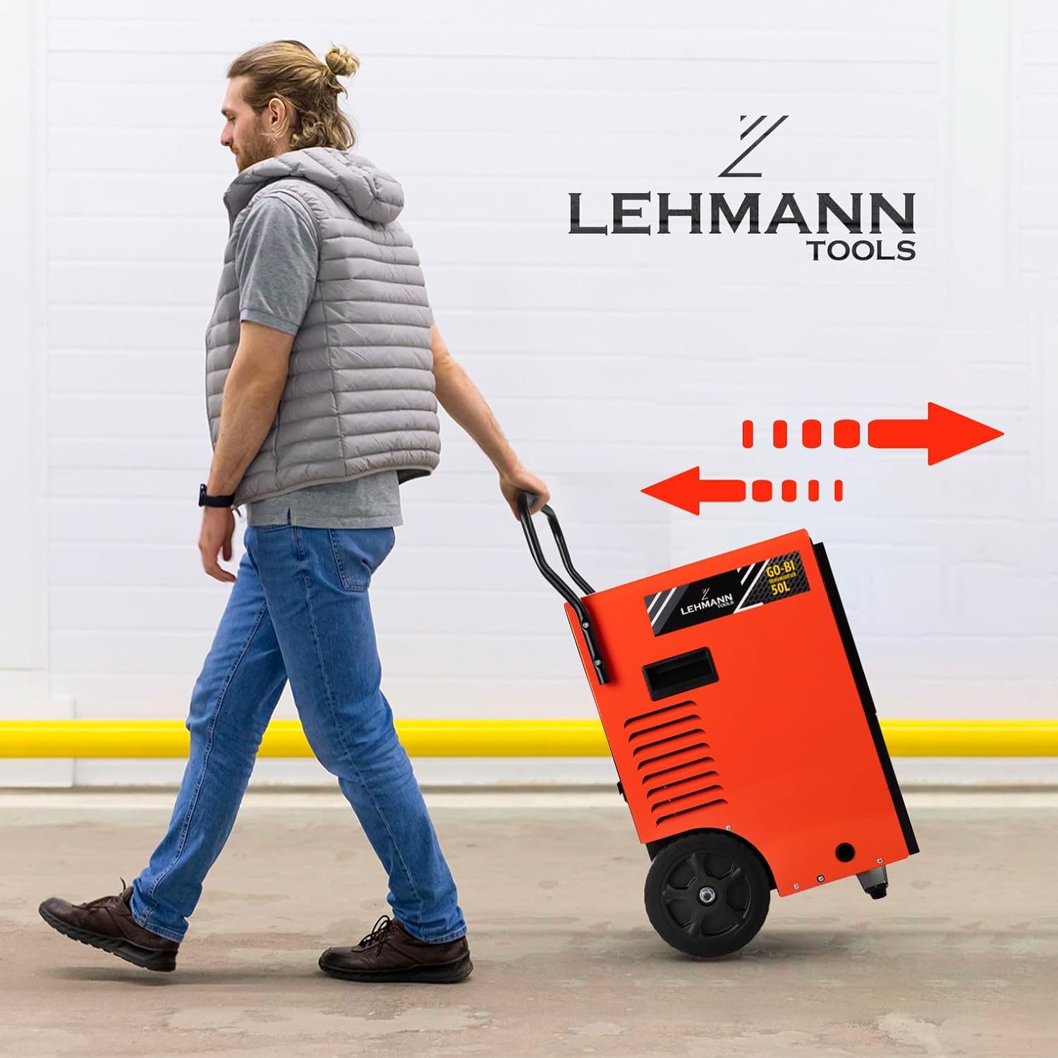 LEHMANN Déshumidificateur Professionnel - Puissance de déshumidification jusqu'à 50 l/jour - Déshumidificateur Industriel - Convient pour les pièces et les caves jusqu'à 120 m² – Image 3