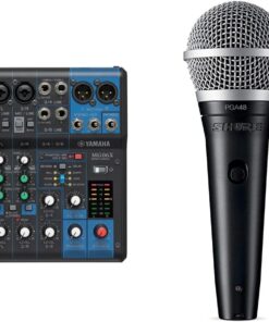 Yamaha MG06X - Console de mixage compacte avec 6 canaux d'entrée, effets et préamplis micro D-PRE & Shure PGA48 Microphone Dynamique - Microphone à Main pour Voix avec Configuration de Prise