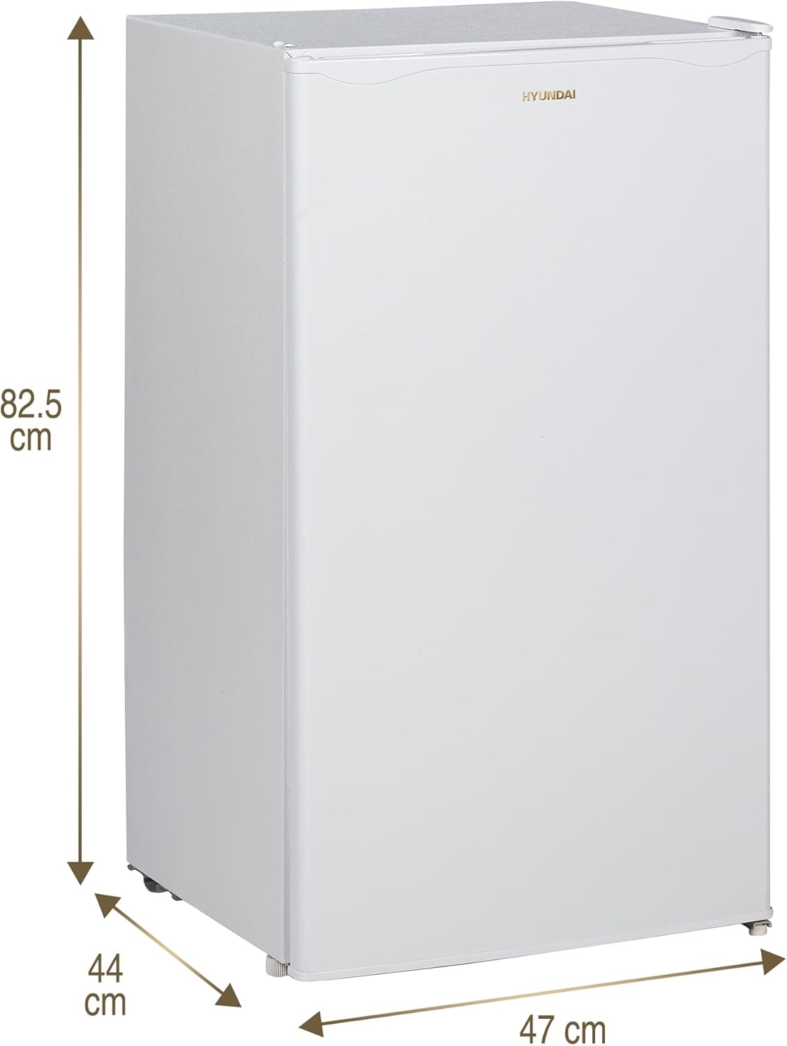 HYUNDAI Réfrigérateur Table Top 90 L Keep Fresh, Compact avec Freezer, Porte Réversible, 2 Clayettes Verre, Bac à Légumes, 41 dB (Blanc) – Image 4