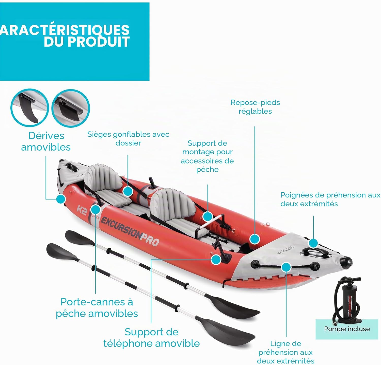 Série de Kayak Intex Excursion Pro – Image 5
