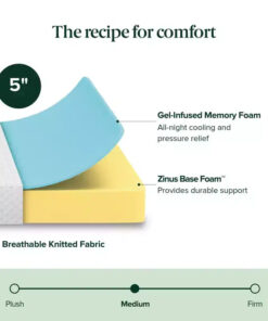 Alternative view of Zinus 5 Twin Cooling Essential Memory Foam Mattress, Fiberglass-Free, Medium Feel, Breathable Cooling Layers, Certified Safe Materials