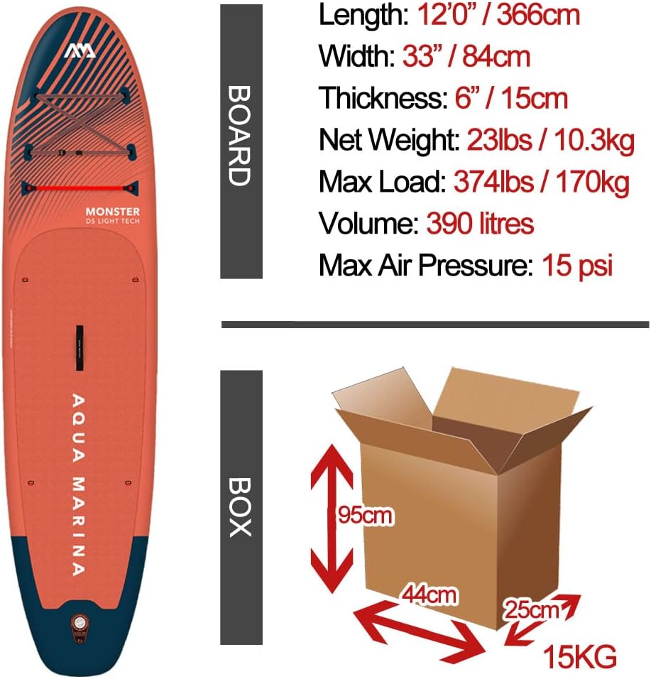 Aqua Marina Monster Planche à pagaie Gonflable 366 cm – Image 5