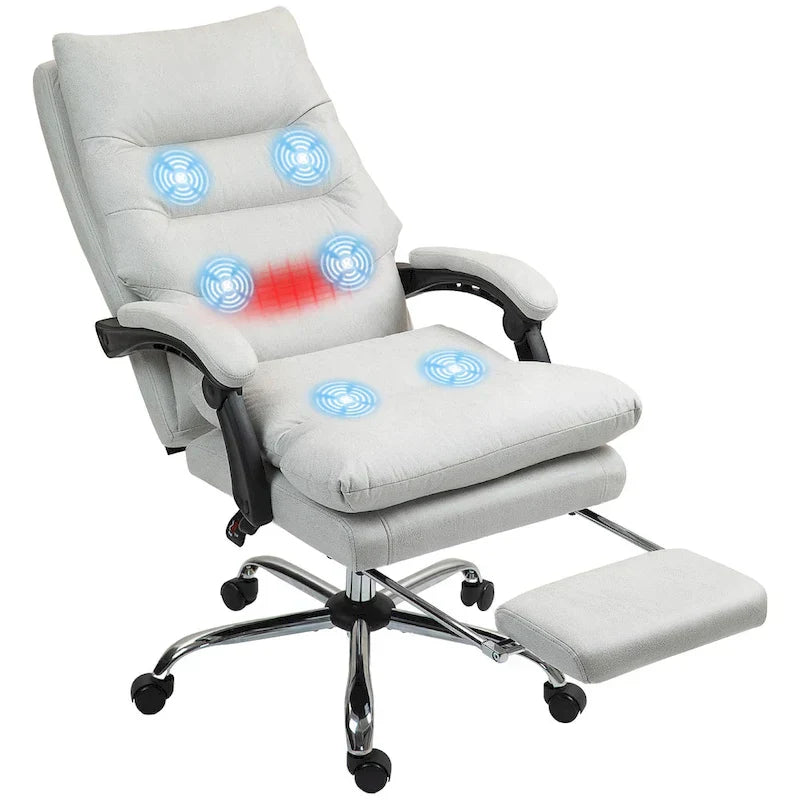 Vinsetto Microfibre Vibration Heated Reclining Massage Office Chair – Image 57