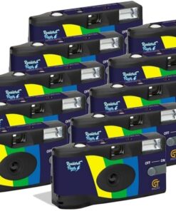 GT PHOTO GT27FL Realishot Flash - Pack de 10 Appareil Photo Jetable 35mm avec Flash, 27 Poses, Idéal pour Événements, Voyages et Souvenirs, Compact, Léger et Facile à Utiliser - Gris