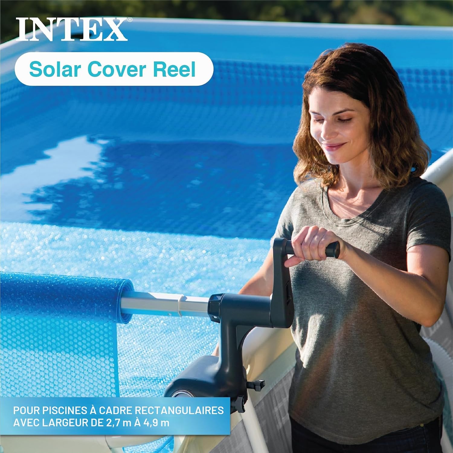 Intex Enrouleur bâche à Bulles pour Piscine rectangulaire de 2,74m à 4,88m – Image 8