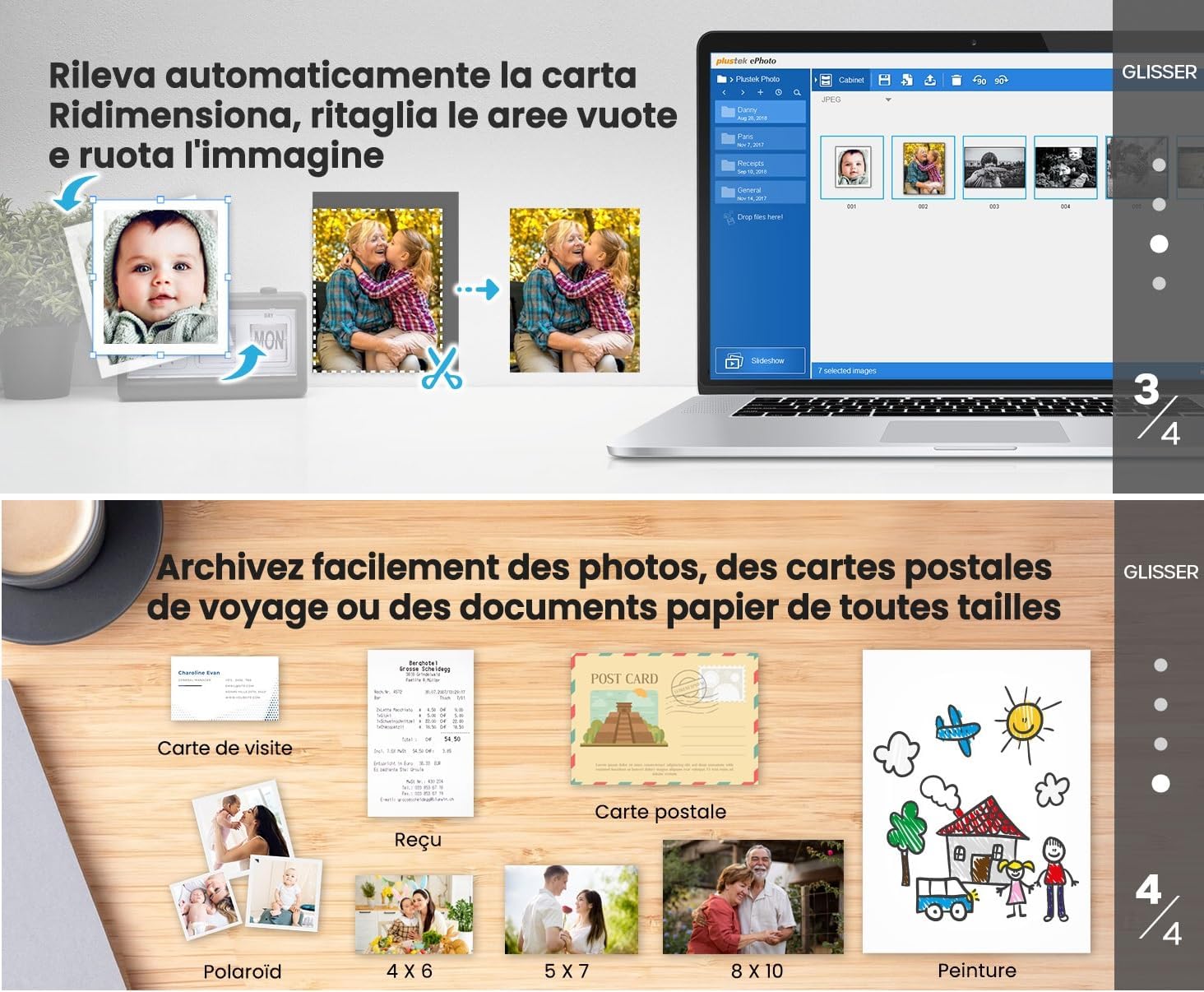 Scanner Photo Plustek - ePhoto Z300, récompensé par Le German Design Award 2018, numérisez des Photos 4 x 6 en 2 s, alignement Automatique et découpe avec capteur CCD Prend en Charge Mac et PC. – Image 3
