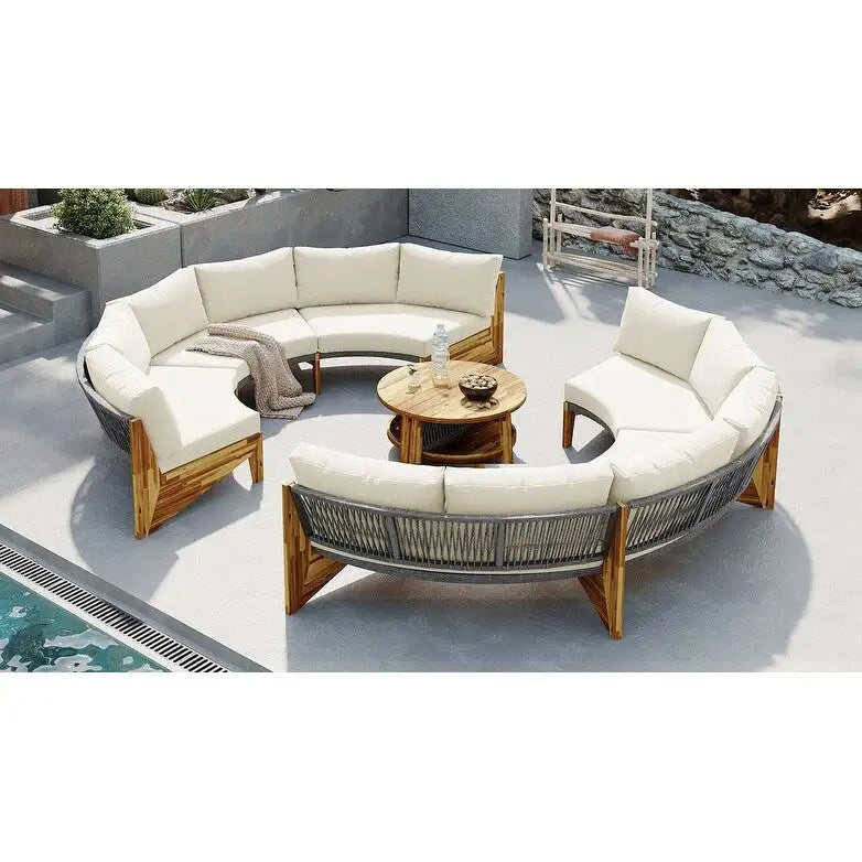 6-Person Outdoor Seating Group with Cushions & 1Coffee Table – Image 15