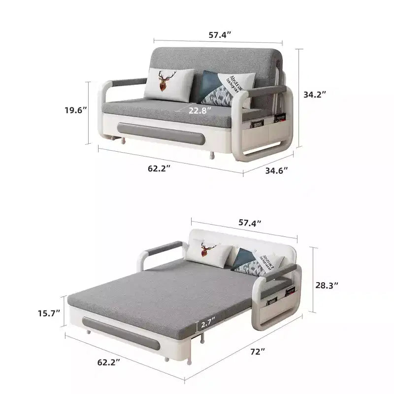 Luck Live Modern 62.2in. sleeper sofa Multifunctional Storage Sofa Bed – Image 3