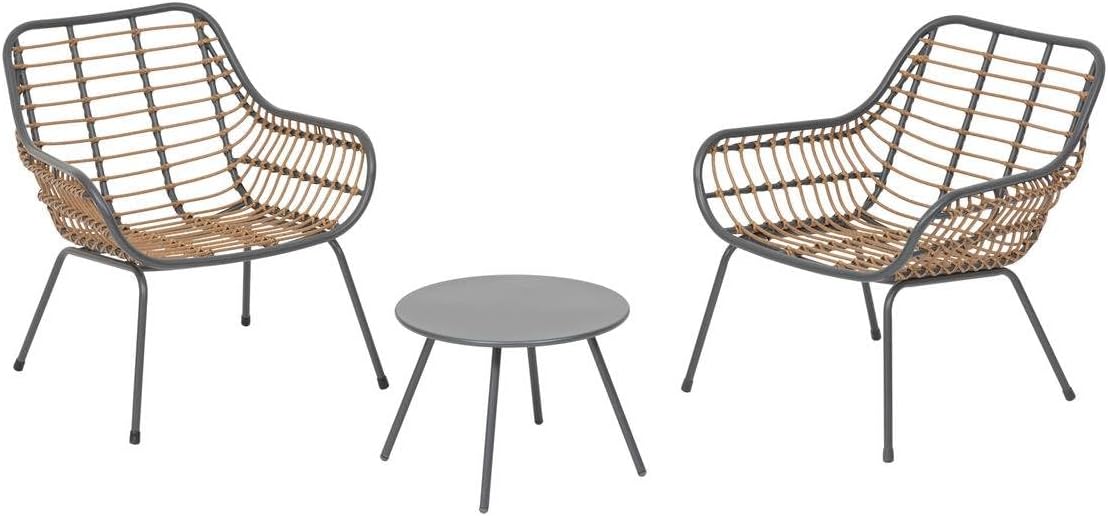 Hespéride - Salon de Jardin Duo Paopao Graphite en Acier traité en epoxy 2 Places – Image 2