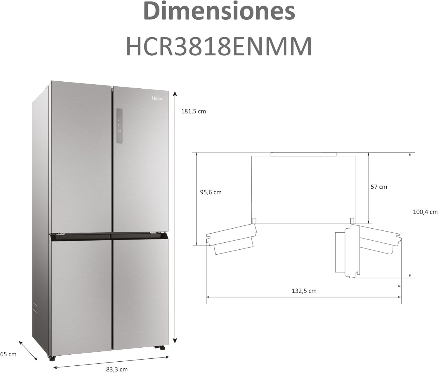 Réfrigérateur quatre portes Haier HCR3818ENMM – Image 4
