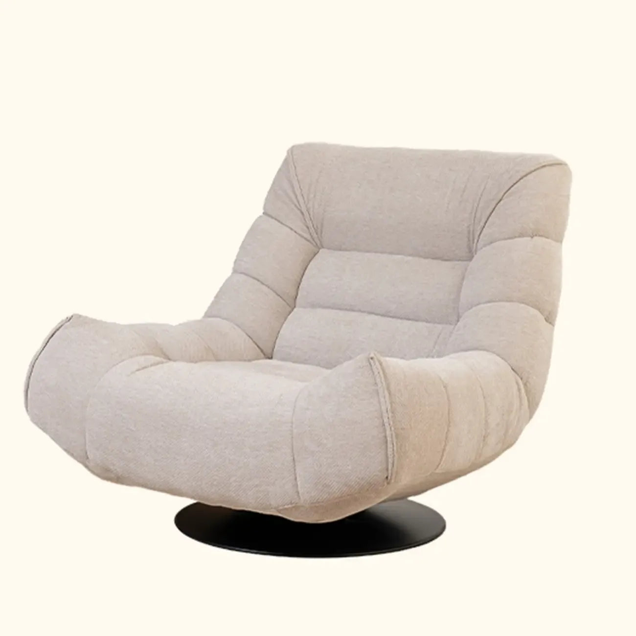 Yellow Trufted Chenille Fabric Swivel Accent Chair – Image 7