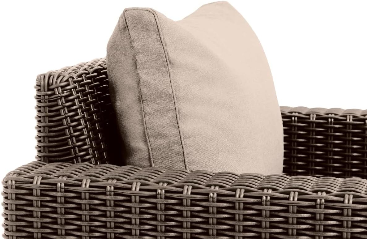 Allibert by Keter California Lot de 2 fauteuils Salon de Jardin avec Coussins d'assise et de Dossier, en Plastique, Aspect rotin, Couleur Cappuccino/Sable, 83 x 68 x 72 cm – Image 3