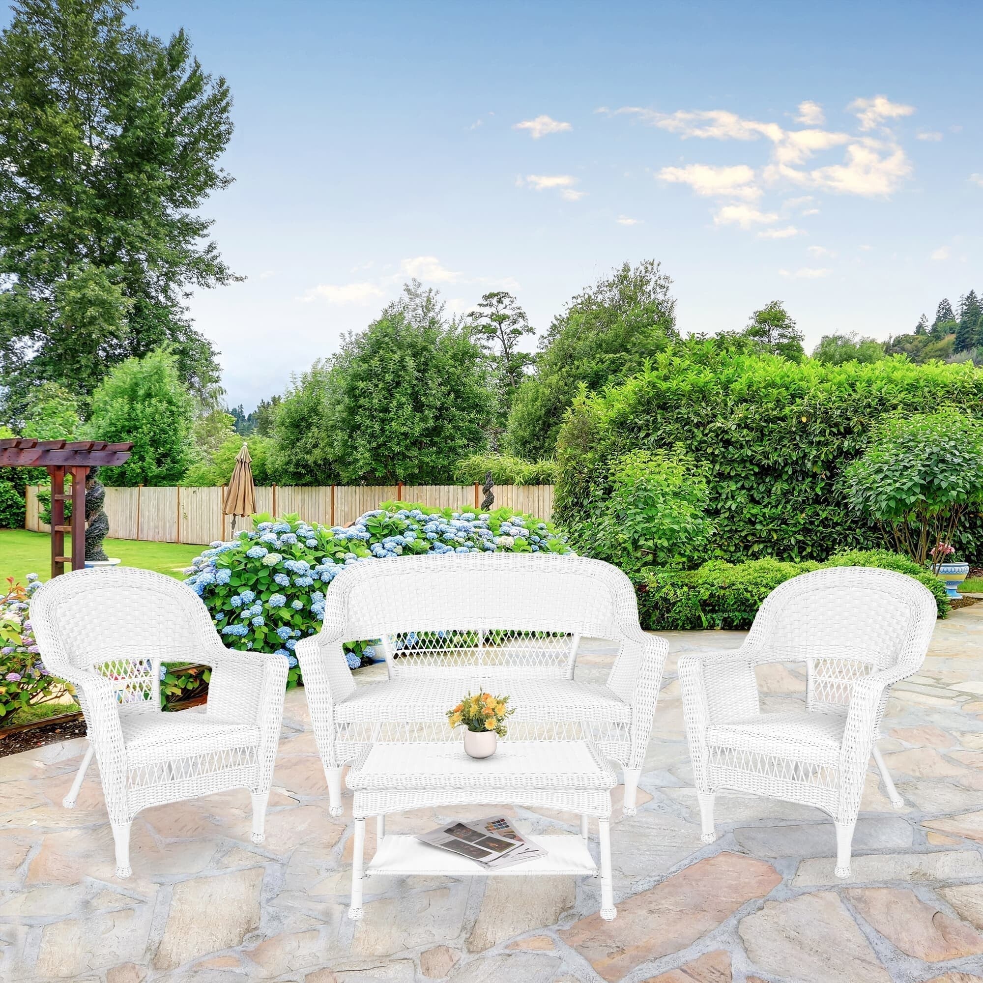 Wicker Patio 4-piece Conversation Set – Image 13
