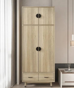 Wooden Armoire with 4 Drawers
