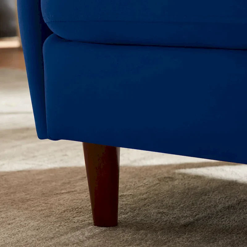 28.34W Set Of 2 Accent Armchair, Velvet Barrel Chair with Solid Wood Legs – Image 20
