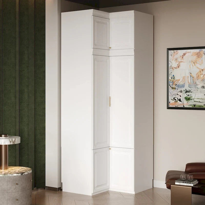 93.9H/74.2H Armoires Wardrobe Closet Cabinet Hanging Drawers Storage – Image 8