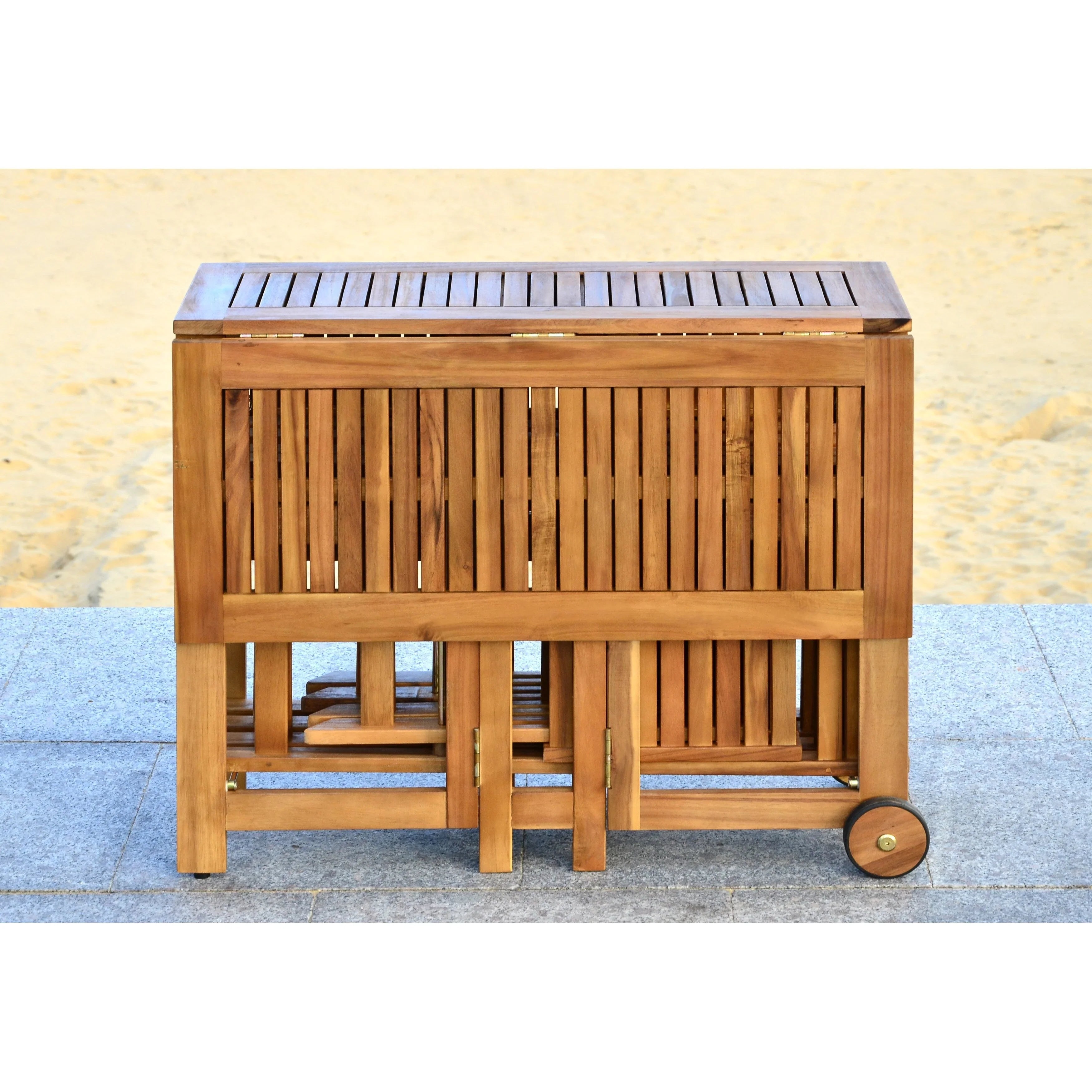 SAFAVIEH Outdoor Brandy 5-Piece Outdoor Dining Table Set - 43Wx35Dx29H – Image 32