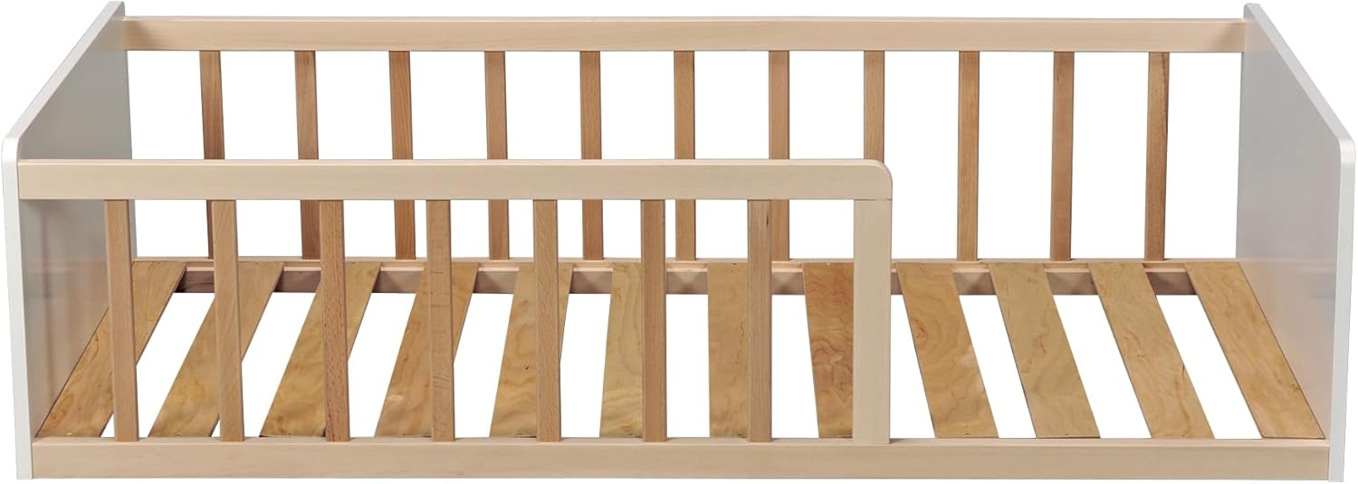 LIT Pilou 70x140 + sommier, Blanc et Naturel – Image 4