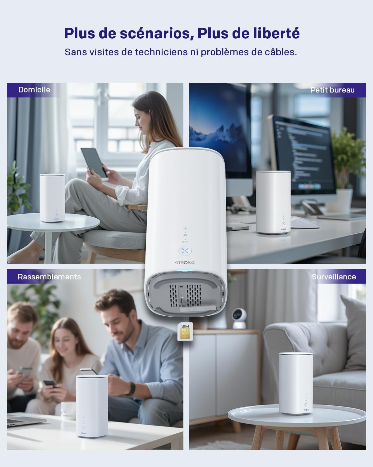 STRONG Routeur 5G CPE WiFi 6 AX3000 avec Carte SIM - Jusqu'à 3.2 Gbps - 2.5GE WAN/LAN & 1GE LAN - RJ11 VoIP/VoNR - Compatible Mesh - Chipset Qualcomm (5GROUTERAX3000) – Image 8