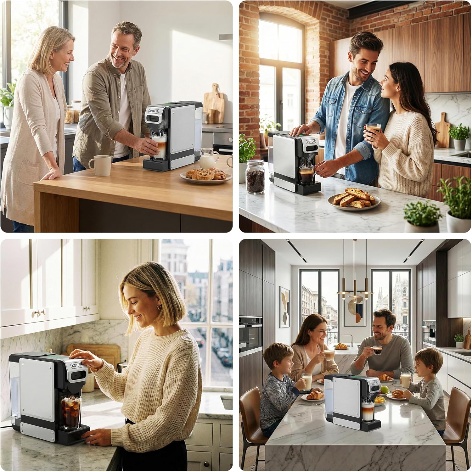 Machine à café à capsules multifonction 5 en 1 pour Nespresso Original/pour Dolce Gusto/A MODO MIO/ESE (44 mm) et café pré-moulu, 7 réglages de débit d'eau (ST-550) – Image 8