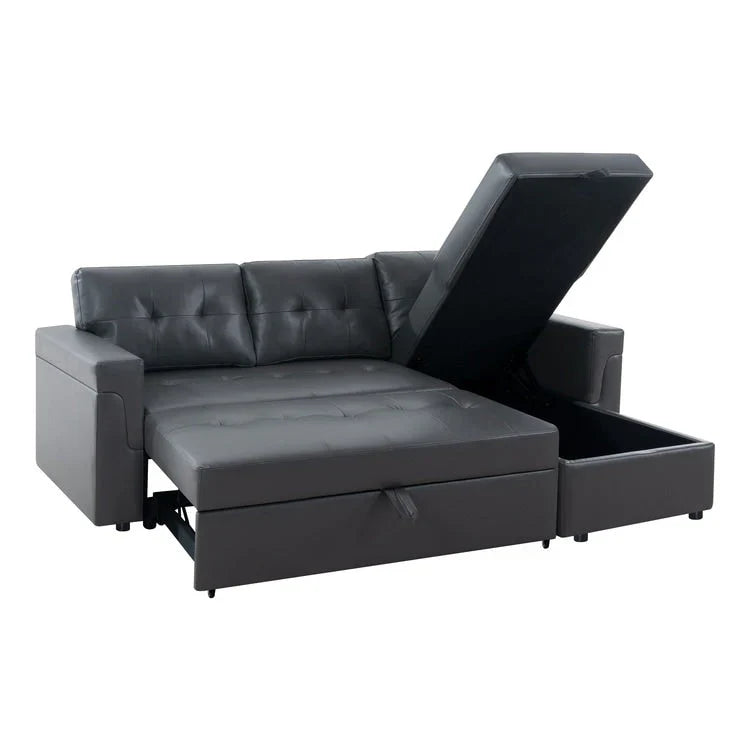 Convertible Reversible Sectional Sofa with Pull-Out Sleeper Bed, Hidden Storage Chaise, and Durable Legs – Image 113