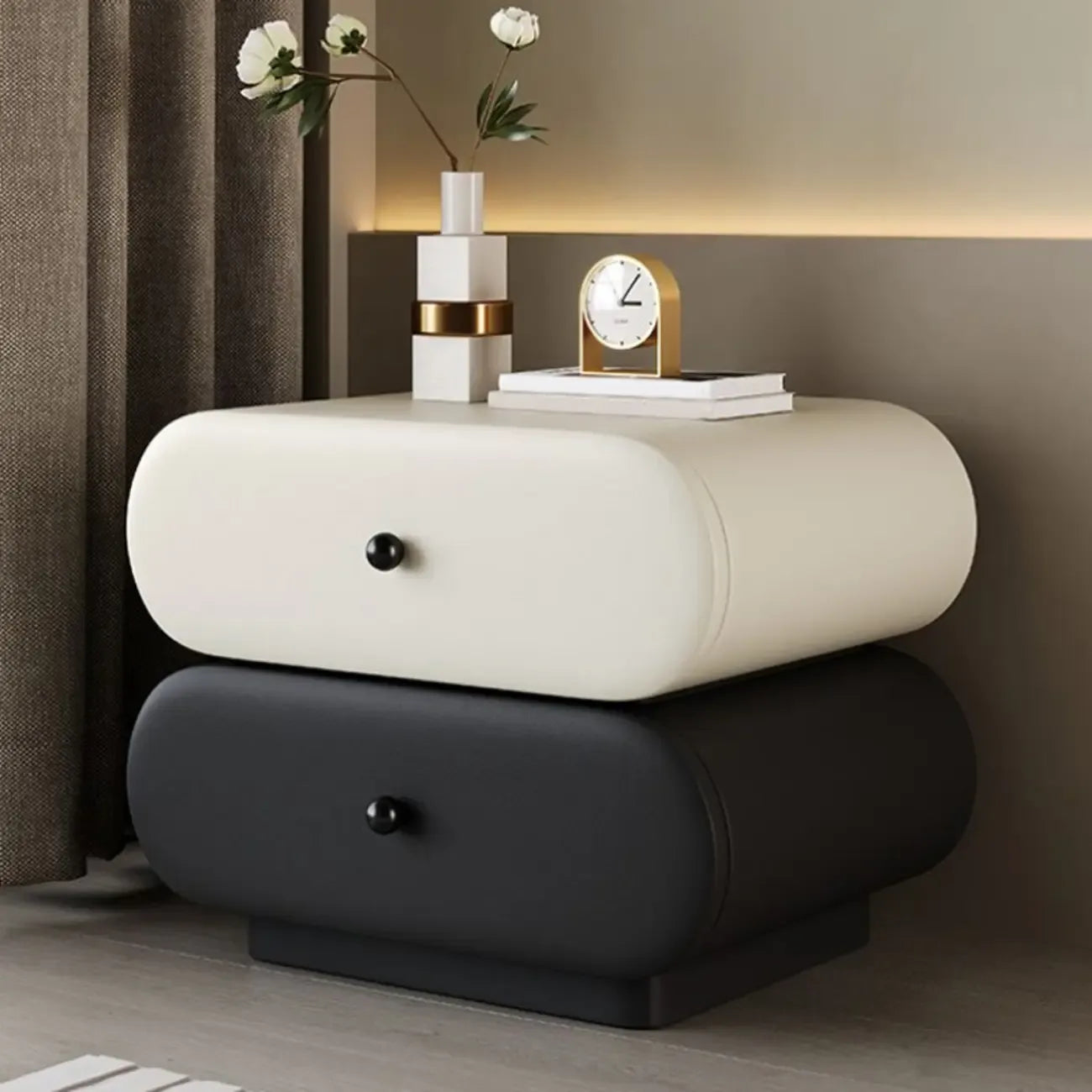 Modern Two-Tone Bedside Table with Storage Drawers – Image 17