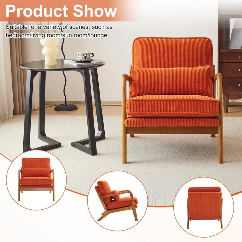 Mid Century Modern Upholstered Accent Chair – Image 12