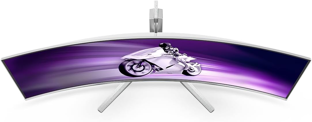 Philips Evnia 49M2C8900L - Moniteur de Jeu incurvé DQHD OLED de 49 Pouces, 144 Hertz, 0,03 ms GtG, HDR400, Ambiglow, FreeSync Prem. Pro (5120 x 1440, HDMI 2.1, DisplayPort 1.4, USB-C, hub USB) Blanc – Image 6