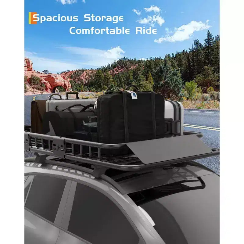 Global Heavy Duty Roof Rack Cargo Basket Steel Construction, 200 lbs Capacity, Large Luggage Carrier for SUVs, Cars, Trucks – Image 8