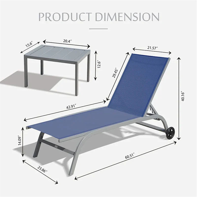 Two Outdoor Lounge Chairs with 1 Table – Image 20