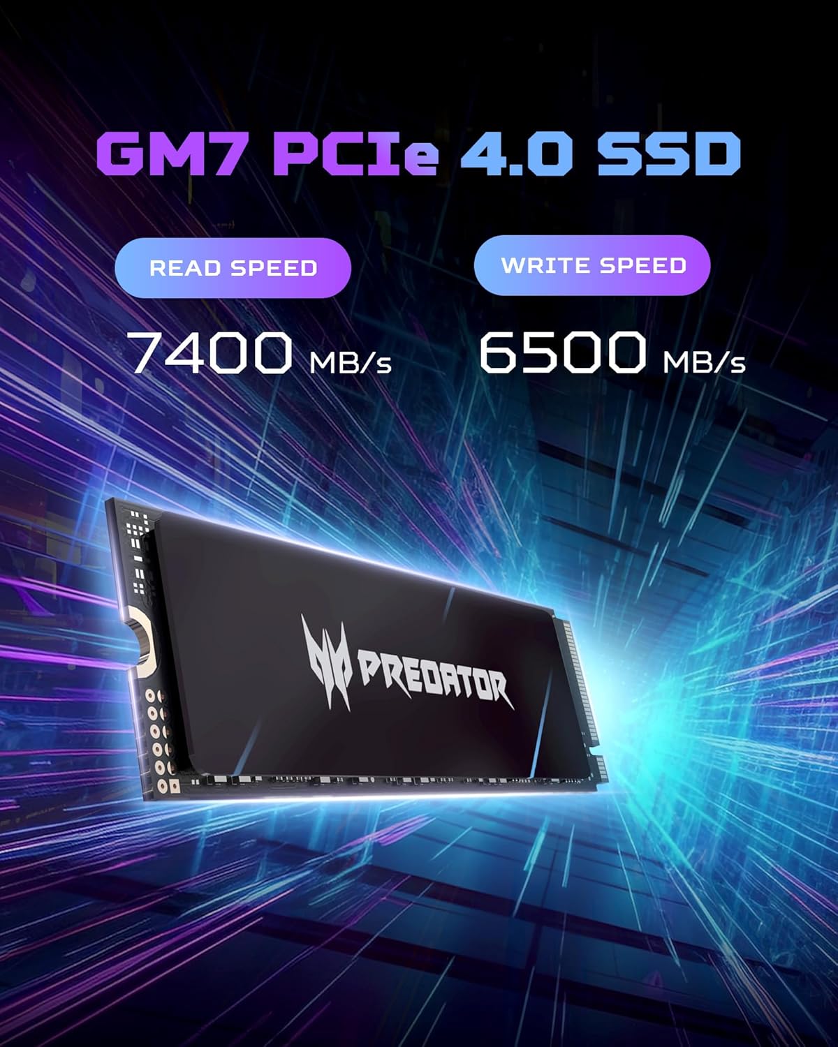 acer Predator GM7 4TB Disco SSD 7400MB/S NVMe PCIe 4.0 M.2 Gen4 – Image 3