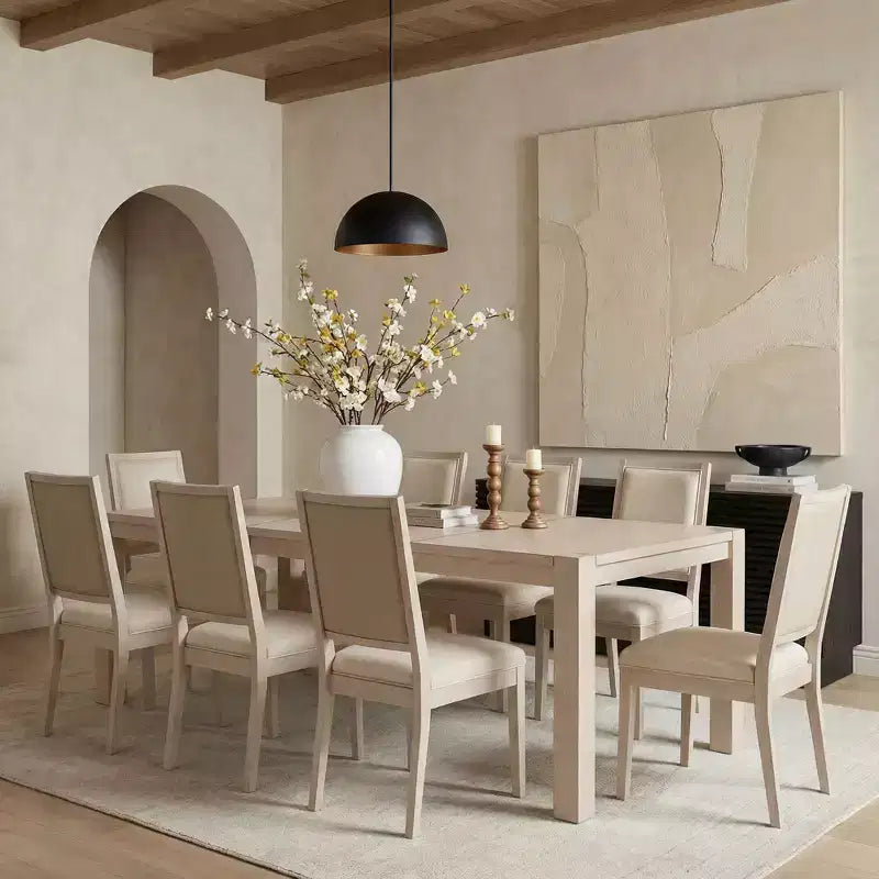 Modern Dining Set - 80 Table + 6 Cushioned Chairs, Solid Wood Frame, 400lbs Table Capacity, Easy Assembly – Image 13
